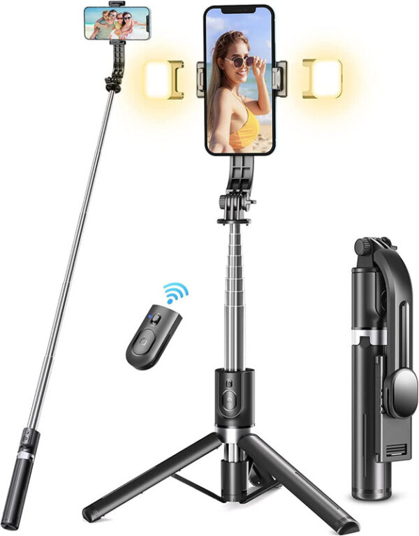 L13d Bluetooth Tripod Selfie Stick with Front and Rear Fill Light